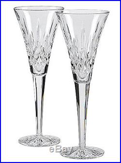 Waterford Crystal LISMORE Toasting Flute(s) SET/2 #107608 9.25 H New
