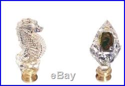 Waterford Crystal Lamp Finials Set Of 2 Acorn And Seahorse Nib