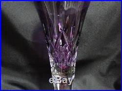 Waterford Crystal Lismore Amethyst NEW Set Toasting Flutes & Box FREE Gift Wrap