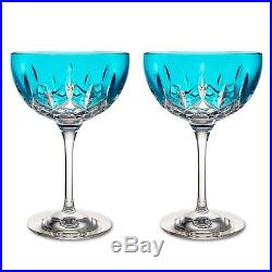 Waterford Crystal Lismore Aqua Martini Cocktail Glasses Set of 2 (BRAND NEW)