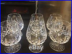 Waterford Crystal Lismore Brandy Glasses / Balloons / Snifters Vintage Set of 6