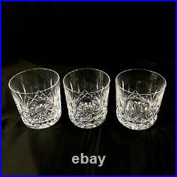 Waterford Crystal Lismore Glass Old Fashion Rocks 9 oz 3 3/8 SET OF 3