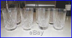 Waterford Crystal Lismore High Ball Glasses Set Of Eight (8)