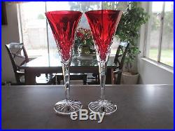 Waterford Crystal, Lismore Jewels Champagne Flutes Ruby, Set of Two
