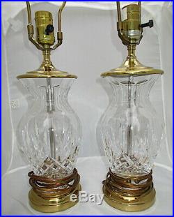 Waterford Crystal Lismore Lamps Pair Set Vintage BEAUTIFUL