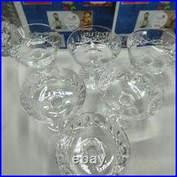 Waterford Crystal Lismore Low Champagne or Sherbet Glasses Set Of 6 Signed