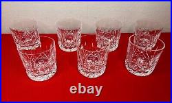 Waterford Crystal Lismore Old Fashioned Whiskey Glass Tumbler 3 3/8 Set Of 7