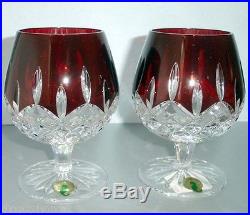 Waterford Crystal Lismore Red Brandy SET of 2 #40014974 New