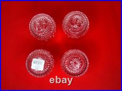Waterford Crystal Lismore Roly Poly Glasses Tumblers Box Stickers New Set Of 4