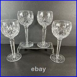 Waterford Crystal Lismore Set 4 Hock Balloon Wine Glasses Goblets 7.5 Ireland