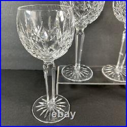 Waterford Crystal Lismore Set 4 Hock Balloon Wine Glasses Goblets 7.5 Ireland