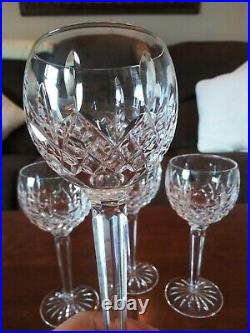 Waterford Crystal Lismore Set Of 4 Vintage Signed Wine Hock Goblets Glasses
