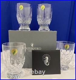 Waterford Crystal Lismore Set Of Four 8 Oz Diamond & Wedge Cut Footed Glasses Waterford Crystal Lismore Set Of Four 8 Oz Diamond & Wedge Cut Footed Glasses
