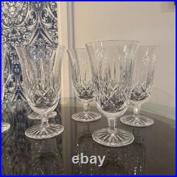 Waterford Crystal Lismore Stemmed Footed Iced Tea Beverage Set 6 Used Once MINT