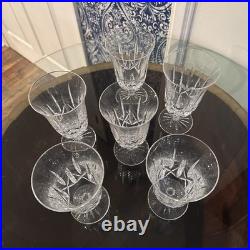 Waterford Crystal Lismore Stemmed Footed Iced Tea Beverage Set 6 Used Once MINT