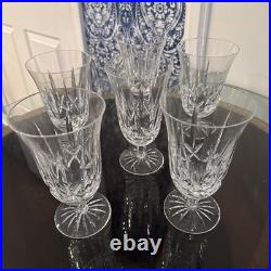 Waterford Crystal Lismore Stemmed Footed Iced Tea Beverage Set 6 Used Once MINT