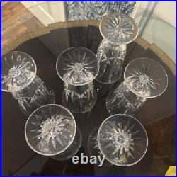 Waterford Crystal Lismore Stemmed Footed Iced Tea Beverage Set 6 Used Once MINT
