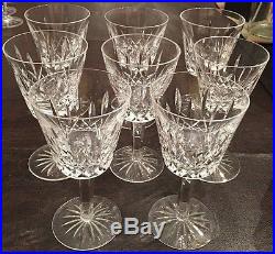Waterford Crystal Lismore Vintage 6 White Wine Claret Glasses Goblets Set(8)
