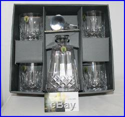 Waterford Crystal Lissadel Decanter Set, Four Tumblers, New In Box