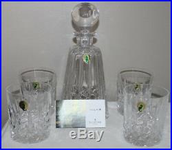 Waterford Crystal Lissadel Decanter Set, Four Tumblers, New In Box