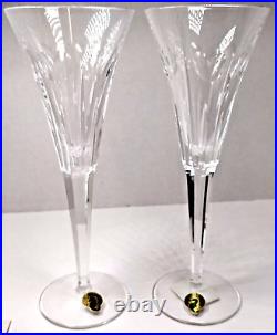 Waterford Crystal Millennium Champagne Toasting Flute LOVE HEARTS Glass Set Pair
