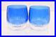 Waterford Crystal Mixology Argon Blue Dof Old Fashioned Tumblers Glasses Set 2