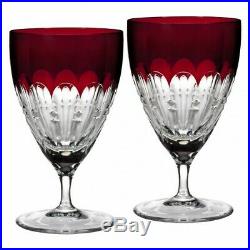 Waterford Crystal Mixology TALON RUBY RED SET/2 Highball Tumblers Pair NEW