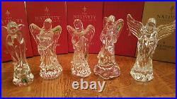 Waterford Crystal Nativity Angels Set of 5 Praying Lute Harp Horn Wisdom