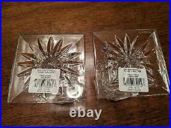 Waterford Crystal New Set of 2 Wexford Hurricane Candle Lamps withboxes