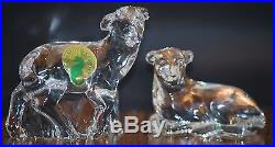 Waterford Crystal, Original Nativity Lambs/sheep, Set Of 2, Mint Condition No Box