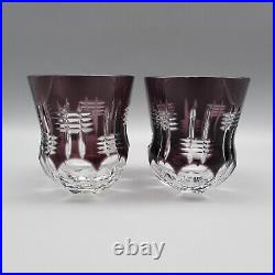 Waterford Crystal SIMPLY LILAC Double Old Fashioned Glasses Set of Two