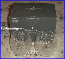 Waterford Crystal Seahorse Double Old Fashioned Glasses TWO NEW in Box Last Set