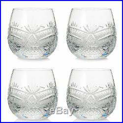 Waterford Crystal Seahorse Nouveau Set of 4 8 oz Double Old Fashioned Glasses