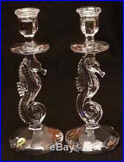 Waterford Crystal Seahorse Set of Two 11.5 Candlesticks