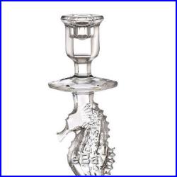 Waterford Crystal Seahorse Set of Two 11.5 Candlesticks STUNNING NEW WITH BOX