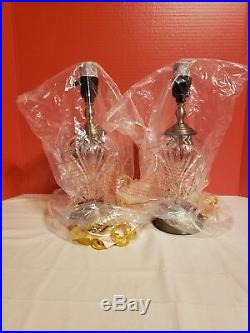 Waterford Crystal Set 2 Clear Lamps New in Box