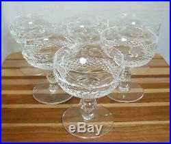 Waterford Crystal Set 6 Vintage Colleen Champagne Tall Sherbet Glasses, Ireland