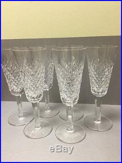 Waterford Crystal Set Of 6 Alana Tall Champagne Flutes Glasses