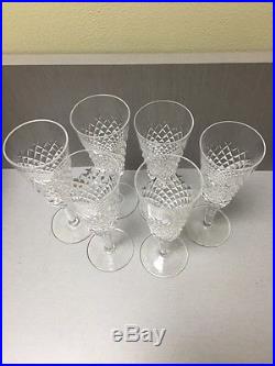 Waterford Crystal Set Of 6 Alana Tall Champagne Flutes Glasses