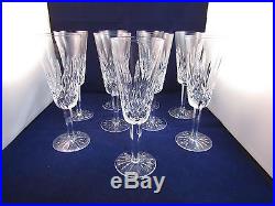 Waterford Crystal Set Of 9 Lismore Champagne Flutes Glasses