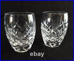 Waterford Crystal Shot Glasses Hand Blown Vintage Signed Classic 1oz Set of 2