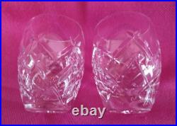 Waterford Crystal Shot Glasses Hand Blown Vintage Signed Classic 1oz Set of 2