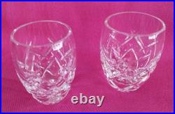 Waterford Crystal Shot Glasses Hand Blown Vintage Signed Classic 1oz Set of 2