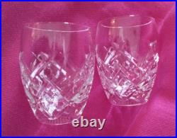 Waterford Crystal Shot Glasses Hand Blown Vintage Signed Classic 1oz Set of 2