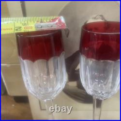 Waterford Crystal Simply Red Ruby Glass Cordials 2004 Set 4 Cordial 7 Glasses