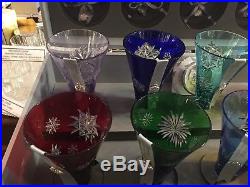 Waterford Crystal Snowflake Champagne Collection Full Set Coloured Prestige Case