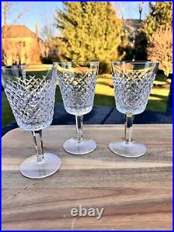 Waterford Crystal Stemware7 Alana Cut 8 Oz Water Goblets stem glassSet Of 3