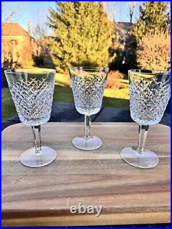 Waterford Crystal Stemware7 Alana Cut 8 Oz Water Goblets stem glassSet Of 3