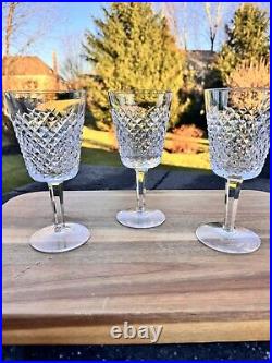 Waterford Crystal Stemware7 Alana Cut 8 Oz Water Goblets stem glassSet Of 3