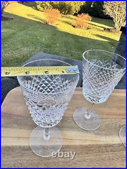 Waterford Crystal Stemware7 Alana Cut 8 Oz Water Goblets stem glassSet Of 3